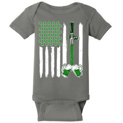 St. Patrick's Day Beer Tap USA American Flag Baby Bodysuit
