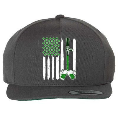 St. Patrick's Day Beer Tap USA American Flag Wool Snapback Cap