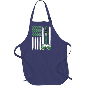 St. Patrick's Day Beer Tap USA American Flag Full-Length Apron With Pockets