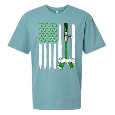 St. Patrick's Day Beer Tap USA American Flag Sueded Cloud Jersey T-Shirt