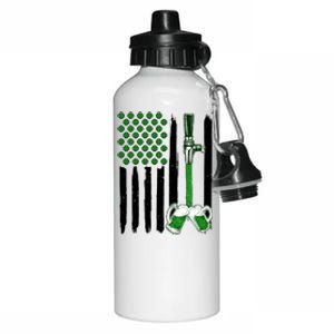 St. Patrick's Day Beer Tap USA American Flag Aluminum Water Bottle