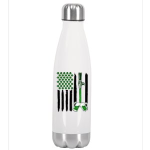 St. Patrick's Day Beer Tap USA American Flag Stainless Steel Insulated Water Bottle