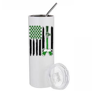 St. Patrick's Day Beer Tap USA American Flag Stainless Steel Tumbler