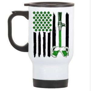 St. Patrick's Day Beer Tap USA American Flag Stainless Steel Travel Mug