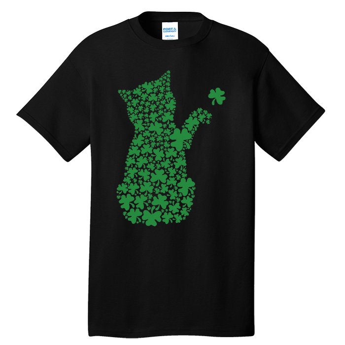 Saint Patrick's Day Cat Shamrock Kitten Lover Tall T-Shirt