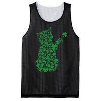 Saint Patrick's Day Cat Shamrock Kitten Lover Mesh Reversible Basketball Jersey Tank