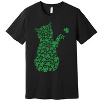 Saint Patrick's Day Cat Shamrock Kitten Lover Premium T-Shirt