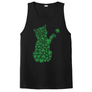 Saint Patrick's Day Cat Shamrock Kitten Lover PosiCharge Competitor Tank