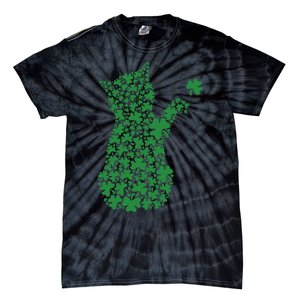 Saint Patrick's Day Cat Shamrock Kitten Lover Tie-Dye T-Shirt