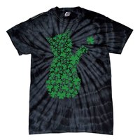 Saint Patrick's Day Cat Shamrock Kitten Lover Tie-Dye T-Shirt