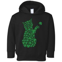 Saint Patrick's Day Cat Shamrock Kitten Lover Toddler Hoodie