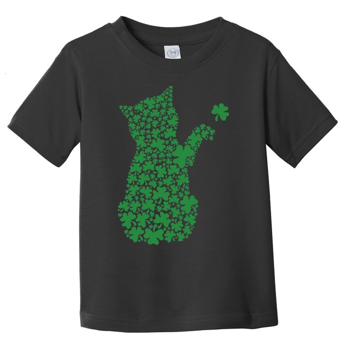 Saint Patrick's Day Cat Shamrock Kitten Lover Toddler T-Shirt