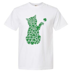 Saint Patrick's Day Cat Shamrock Kitten Lover Garment-Dyed Heavyweight T-Shirt