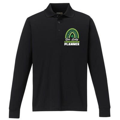 St Patricks Day One Lucky Conservation Planner Gift Performance Long Sleeve Polo