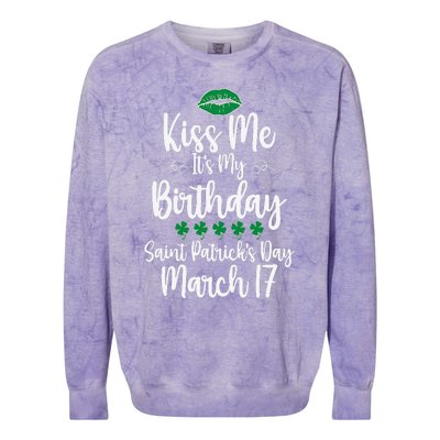 Saint Patrick's Day March Born Irish Birthday Colorblast Crewneck Sweatshirt