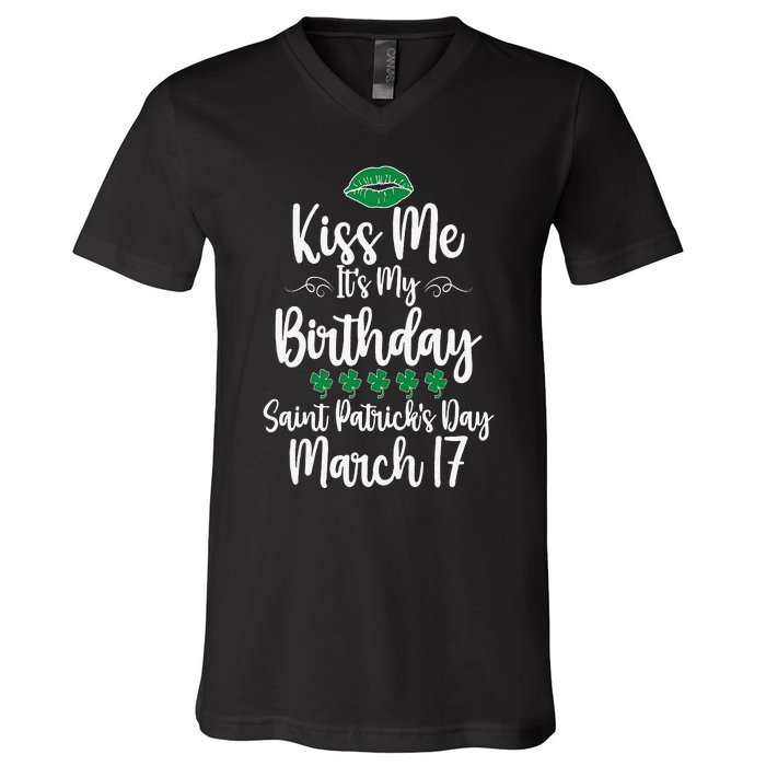 Saint Patrick's Day March Born Irish Birthday V-Neck T-Shirt