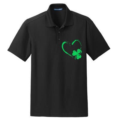 St Patricks Day  Shamrock heart Irish Dry Zone Grid Polo