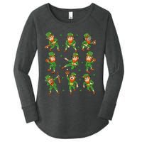 St Patricks Day Leprechaun Baseball Player Women's Perfect Tri Tunic Long Sleeve Shirt