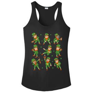 St Patricks Day Leprechaun Baseball Player Ladies PosiCharge Competitor Racerback Tank