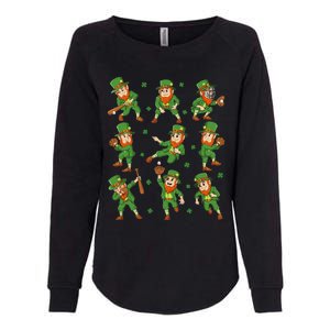 St Patricks Day Leprechaun Baseball Player Womens California Wash Sweatshirt