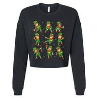 St Patricks Day Leprechaun Baseball Player Cropped Pullover Crew