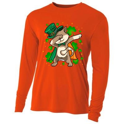 St Patricks Day Catricks Cat Shenanigans Gift Cooling Performance Long Sleeve Crew