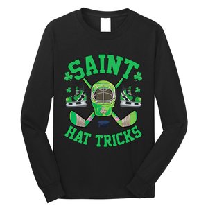 St Patrick's Day Hockey Saint Hatricks Shamrock S Long Sleeve Shirt