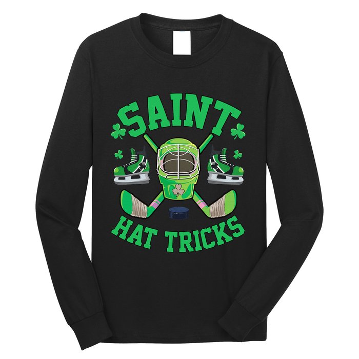 St Patrick's Day Hockey Saint Hatricks Shamrock S Long Sleeve Shirt