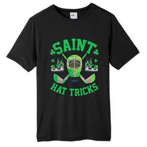 St Patrick's Day Hockey Saint Hatricks Shamrock S Tall Fusion ChromaSoft Performance T-Shirt