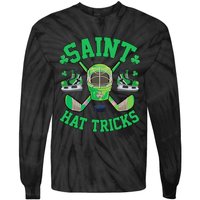 St Patrick's Day Hockey Saint Hatricks Shamrock S Tie-Dye Long Sleeve Shirt