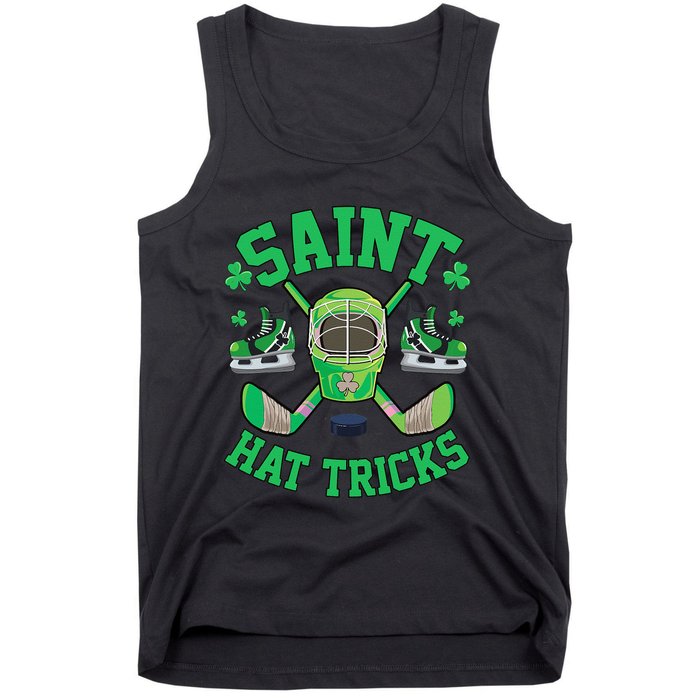 St Patrick's Day Hockey Saint Hatricks Shamrock S Tank Top