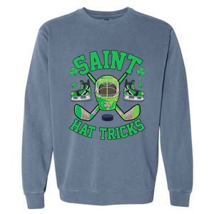 St Patrick's Day Hockey Saint Hatricks Shamrock S Garment-Dyed Sweatshirt