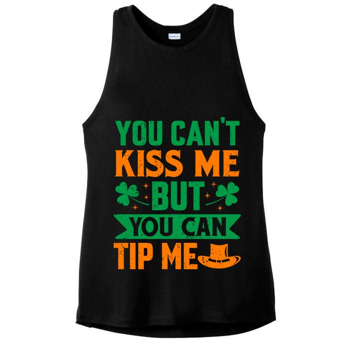 St Patrick's Day Lucky Shamrock Waitress Bartender Waiter Ladies PosiCharge Tri-Blend Wicking Tank