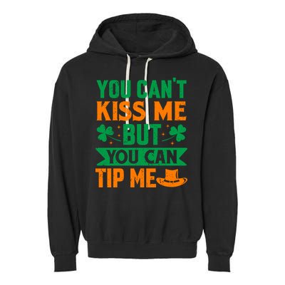 St Patrick's Day Lucky Shamrock Waitress Bartender Waiter Garment-Dyed Fleece Hoodie