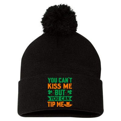 St Patrick's Day Lucky Shamrock Waitress Bartender Waiter Pom Pom 12in Knit Beanie