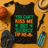 St Patrick's Day Lucky Shamrock Waitress Bartender Waiter Tank Top