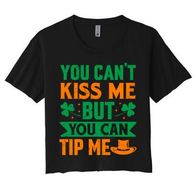 St Patrick's Day Lucky Shamrock Waitress Bartender Waiter Crop Top