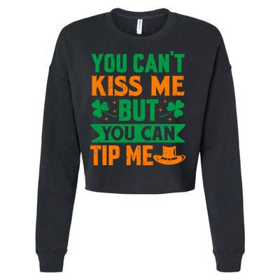 St Patrick's Day Lucky Shamrock Waitress Bartender Waiter Cropped Pullover Crew