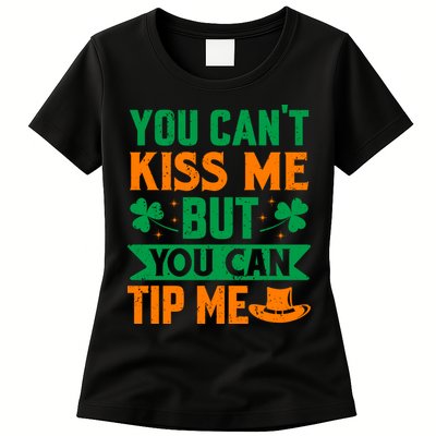 St Patrick's Day Lucky Shamrock Waitress Bartender Waiter Womens T-Shirt