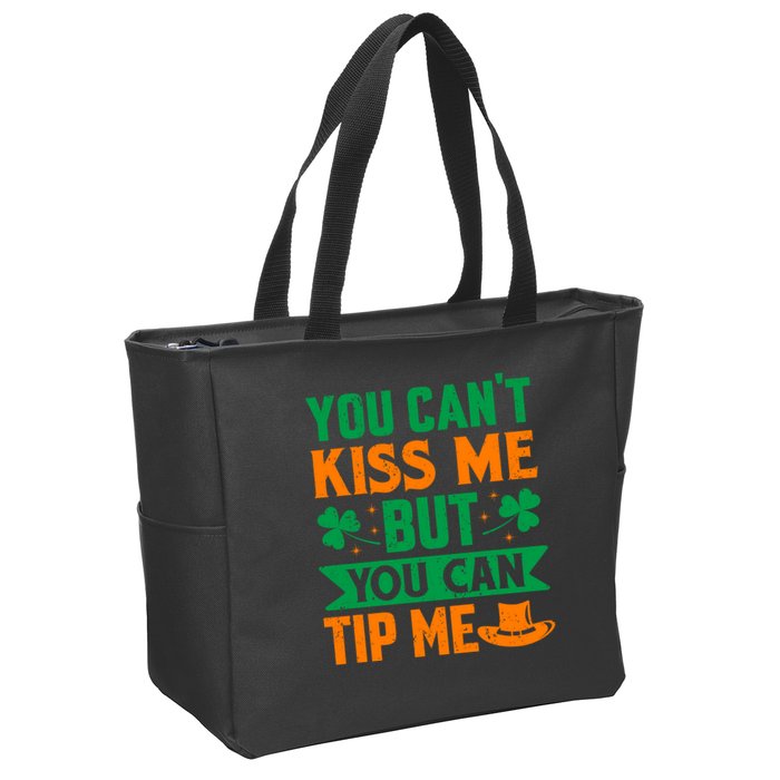 St Patrick's Day Lucky Shamrock Waitress Bartender Waiter Zip Tote Bag