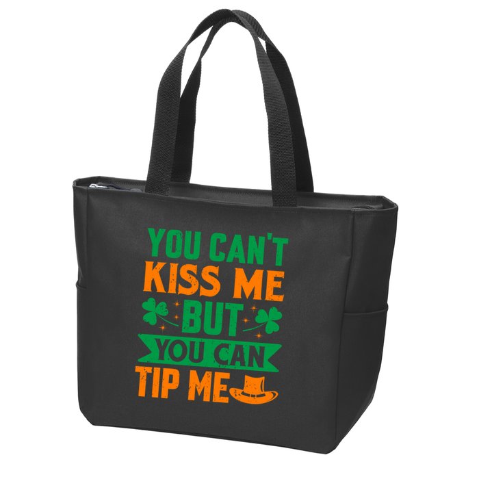 St Patrick's Day Lucky Shamrock Waitress Bartender Waiter Zip Tote Bag
