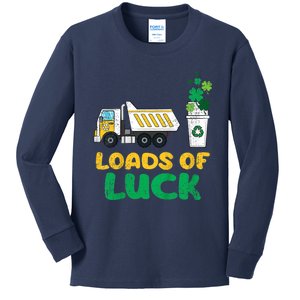 St Patricks Day Loads Of Luck Truck Kids Long Sleeve Shirt