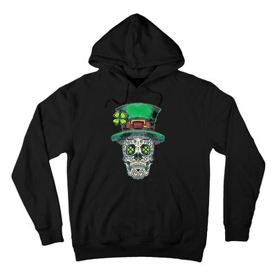 St Patricks Day Mexican Skull Leprechaun Cinco De Mayo Hoodie