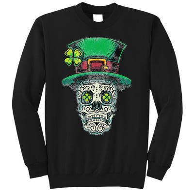 St Patricks Day Mexican Skull Leprechaun Cinco De Mayo Sweatshirt