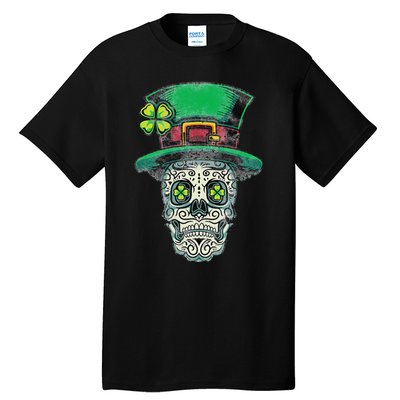 St Patricks Day Mexican Skull Leprechaun Cinco De Mayo Tall T-Shirt