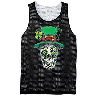 St Patricks Day Mexican Skull Leprechaun Cinco De Mayo Mesh Reversible Basketball Jersey Tank