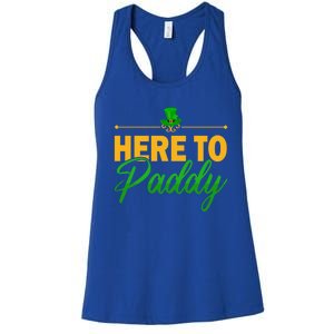 St Patricks Day Here To Paddy Clover Leprechaun Great Gift Women's Racerback Tank