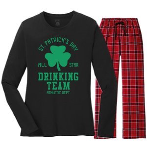 St. Patrick's Day Drinking Team Gift Drink Women's Long Sleeve Flannel Pajama Set 