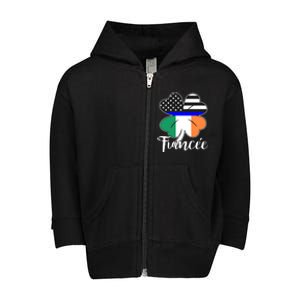 St Patrick's Day Us Flag Irish Police Fiancee Cool Gift Toddler Zip Fleece Hoodie