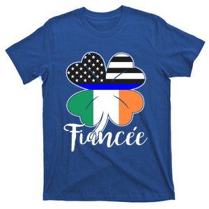 St Patrick's Day Us Flag Irish Police Fiancee Cool Gift T-Shirt